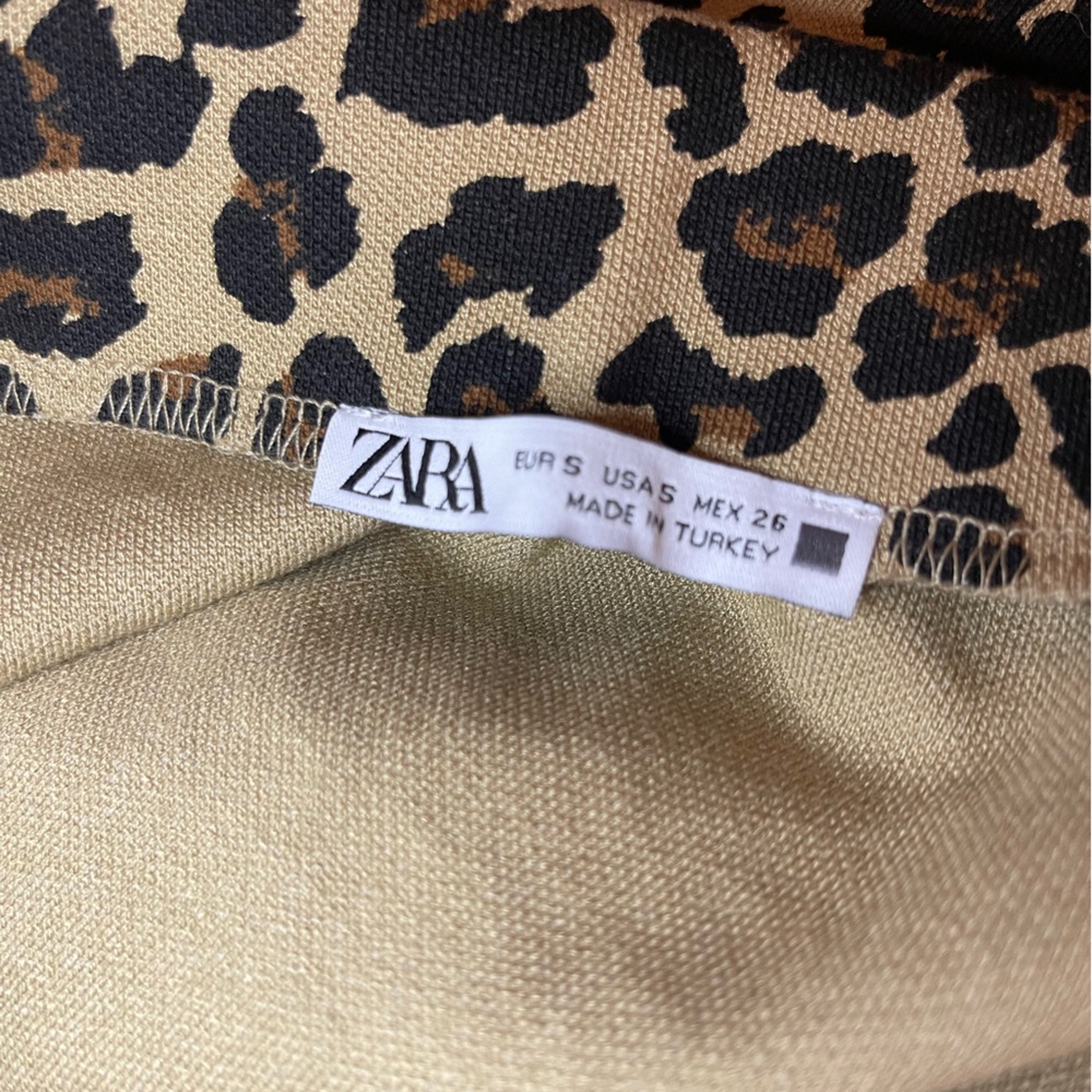 ZARA Leopard 🐆 Print Stretch Knit Midi Skirt - Picture 6 of 10